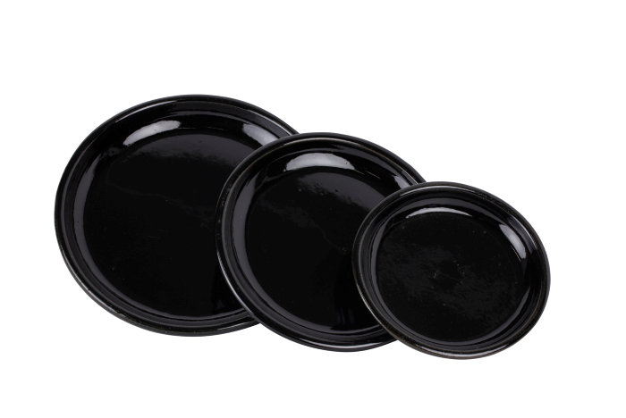 Pottefat blank svart Ø27 cm